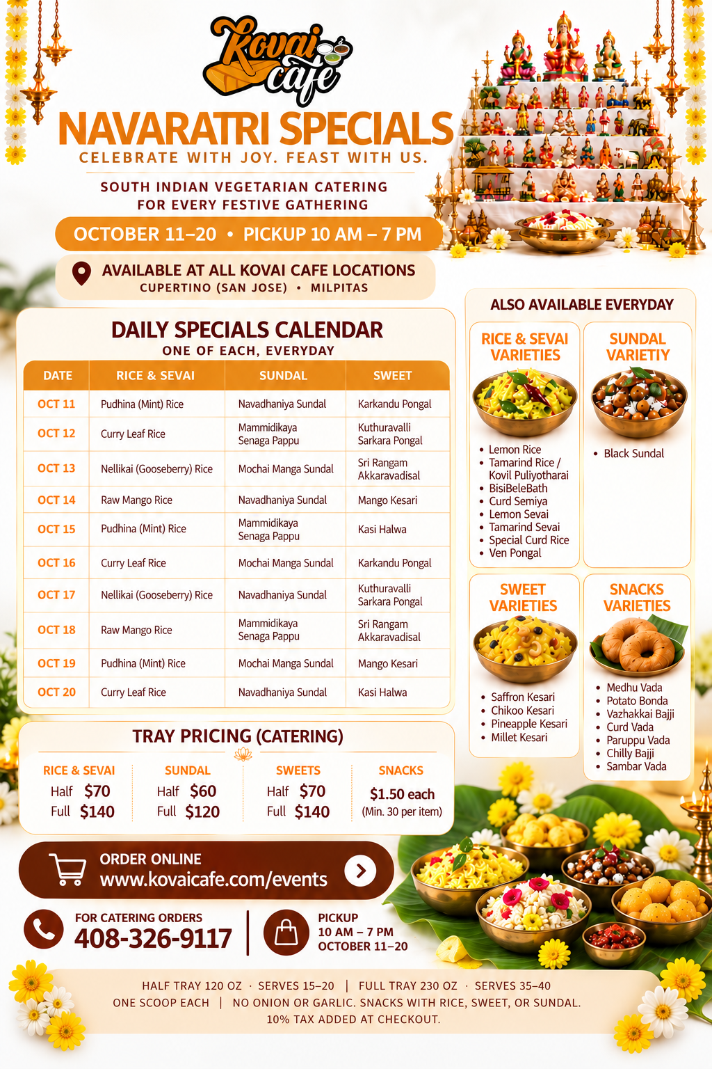 Kovai Cafe Golu and Navaratri 2026 special menu